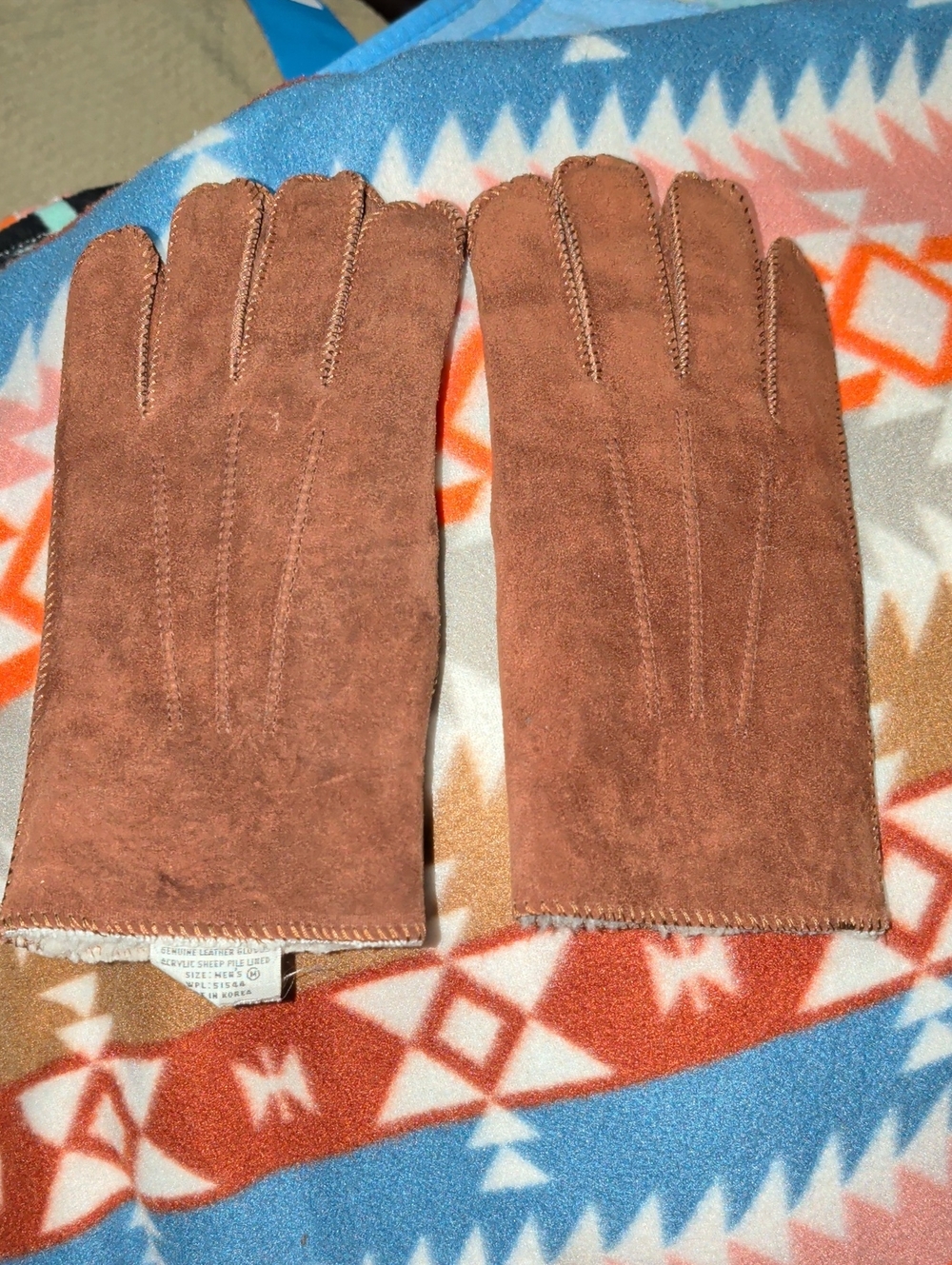 Vintage Brown Genuine Suede Men’s Gloves - WPL:51544